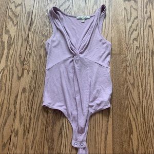 Express Lilac Ribbed Bodysuit